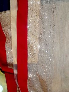 Golden Net Saree For Women
