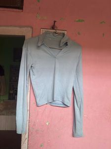 Blue Long Sleeve Top
