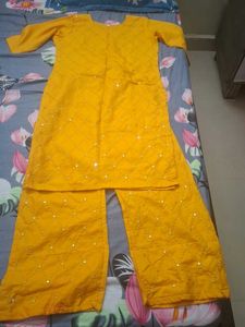 Yellow Embroidered Kurta Set