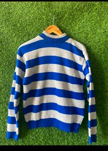 Unisex Blue Grey Color Korean Sweater (S Size)