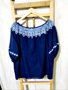 Elegant Embroidered Navy Top size-44-46