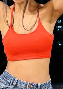Red Tie-Back Crop Top