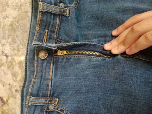 MAX Denim Skirt with Ruffle Ripped Design, Size -S