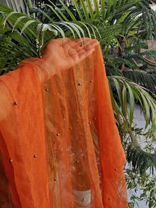 Bollywood Style Rust Orange Dupatta 🧡