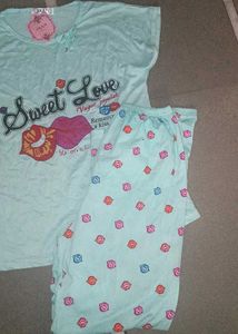 Cute Graphic T-shirt and Nighty