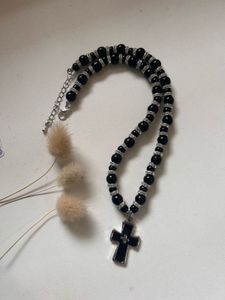 Black Grace Cross Necklace 🖤✨