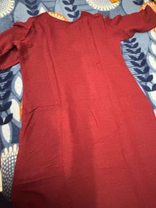 Red Embroidery Kurta