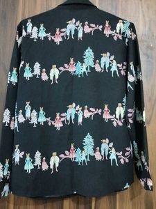 Novelty Print Button-Down Shirt