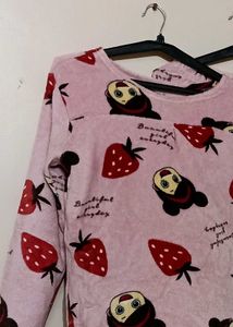 Pink cute night suit set