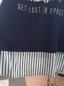 Navy Graphic Print Top