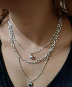 Silver Three Layer Chain