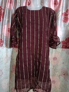 Striped Maroon Kurta