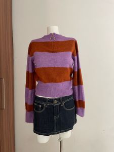 Striped Knit Pullover Sweater