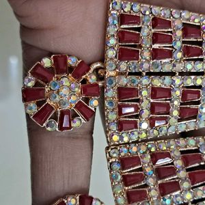 New Fashion Trendy Party Wear Red Earrings