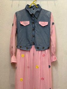 Striped Denim &amp; Pink Dress