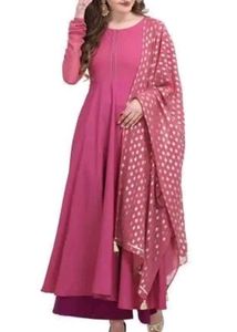 Anarkali Kurta with Foil Printed Dupatta