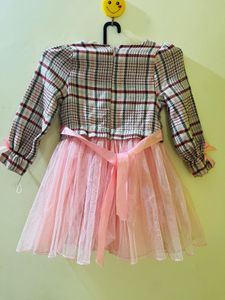 Cute Plaid &amp; Tulle Dress