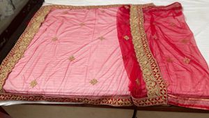Light Weight Semi-stiched Red Lehenga