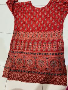 Red Printed Kurta