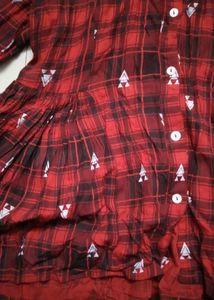 Rust Checkered Flare Shirt