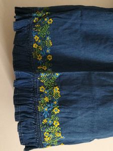 Denim Embroidered Dress