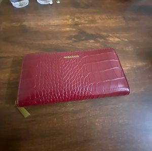 Miraggio Maroon Croc Wallet