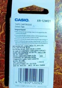 Casio XR-12WE1 Label Printer Tape