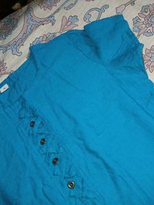 Teal High-Low Tunic Top