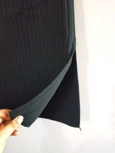 Wool Knit Midi Skirt