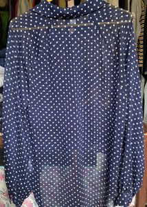 Blue Polka Dot Top