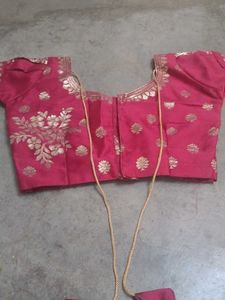 Red &amp; Gold Sari Blouse
