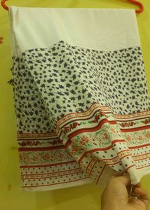 White Printed Cotton Stole🤍