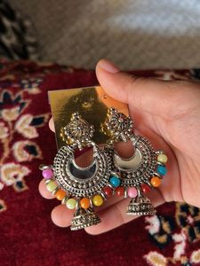 Boho Colorful Jhumka Earrings