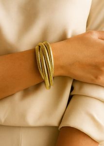 Anti Tarnished Gold Tone Coil Hand Cuffs