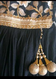 Girls&#39; Black Embroidered Dress