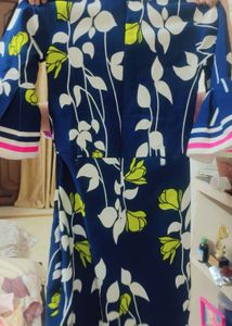 Floral Print Navy Dress