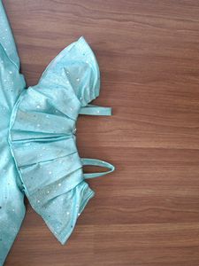 Shiny gorgeous blue party wear dress for girls of