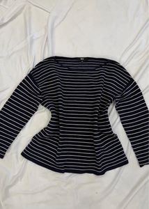 uniqlo Striped Long Sleeve Top