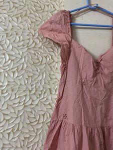 Pink Eyelet Mini Dress