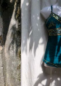 I. Teal Embellished Top