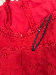 Red Eyelet Dress