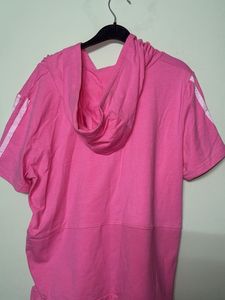 Pink Short Sleeve Hoodie