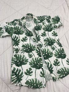 Leaf Print Casual Shirt