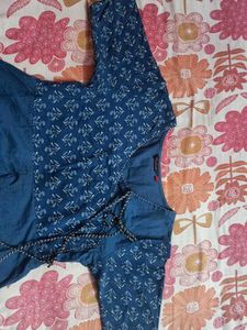Elegant Blue Printed ANARKALI