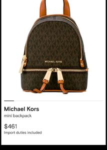 Michael Kor Authentic Bagpack