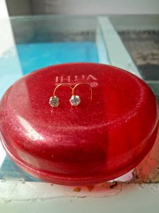 22k Pure Gold Dimond Nose/Ear Pin 1 Pair