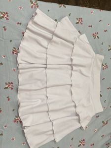 White Ruffle Skort