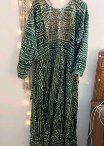 Green Anarkali Long Kurta Size 52