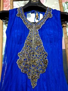 Blue Embellished Anarkali Dress