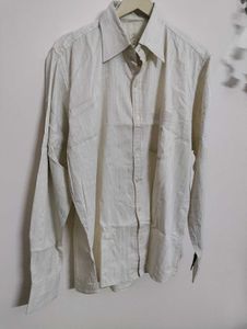 Mens Cream Striped Shirt
